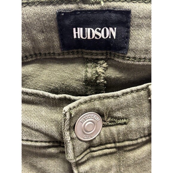 Hudson Krista Olive Distressed Ankle Skinny Jeans Frayed Hem Womens Denim Sz 27 - Picture 14 of 16